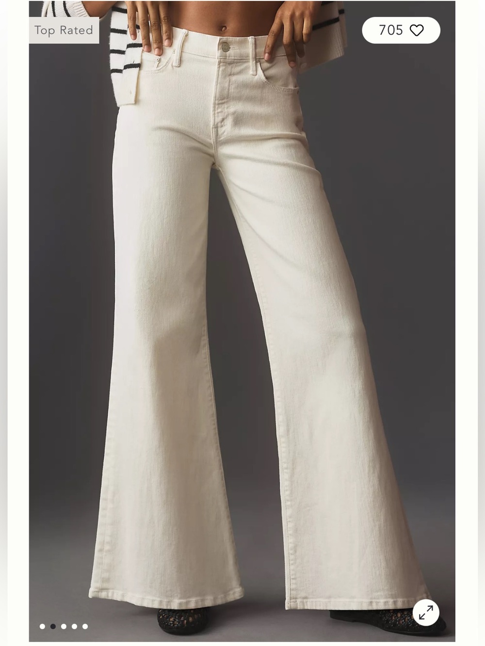 MOTHER THE TWISTER SKIMP JEAN IN CREAM PUFFS size 28 - Picture 2 of 10
